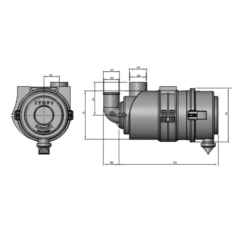 230 MM HAVA FİLTRE KABI DİRSEK ÇIKIŞ